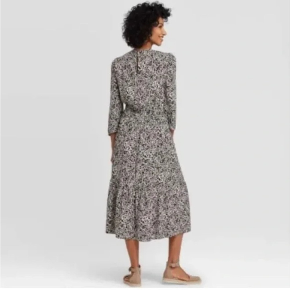 A New Day Women's Leopard Animal Print 3/4 Sleeve Tiered Dress Size‎ Small Boho - Picture 10 of 10